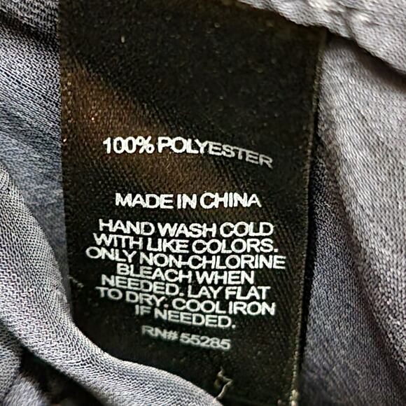 Express Blue Sheer Blouse Womens Sz S Tonal Stripe 3/4 Sleeve Tie Neck Top Shirt - Picture 6 of 6